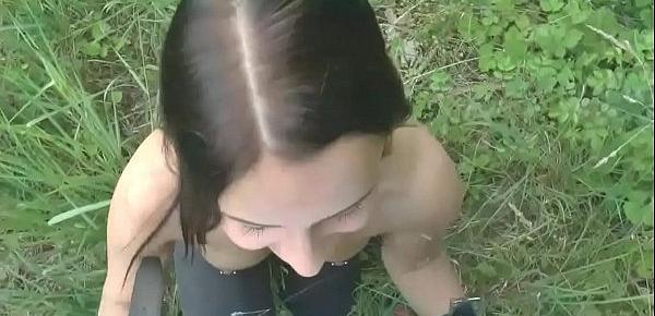  Young Hot Brunette Gets Fucked Outdoors